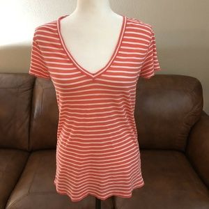 J.CREW Vintage Cotton V-Neck T-Shirt in Stripe